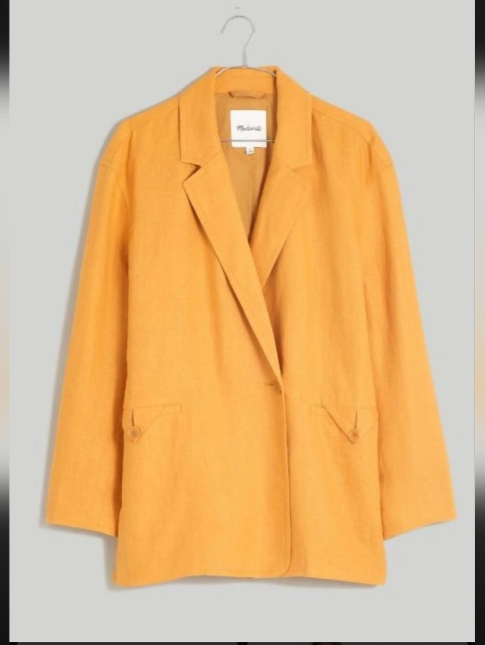 Madewell Double Breasted Crossover Linen Lined Blazer NWOT